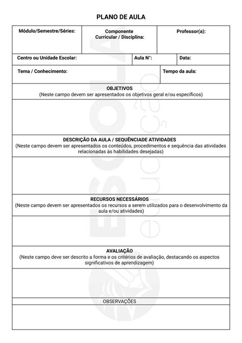 Modelo De Ficha De Plano De Aula Atividades Suzaninho Planos De Aula