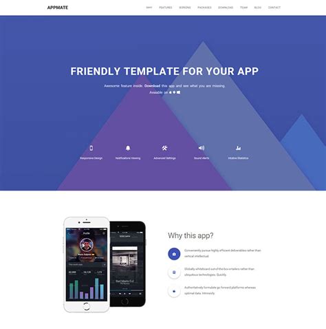 It features 8 screen pages (desktop + mobile) to get you started on your projects. 20 Best HTML Mobile App Landing Page Templates | Web ...