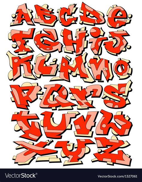 Graffiti Font Alphabet Letters Royalty Free Vector Image Graffiti