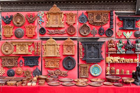 Wooden Craft For Sale At A Curio Shop In Bhaktapur Nepal By Stocksy