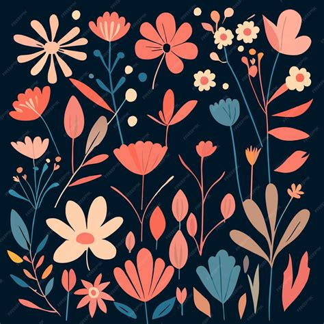 Premium Vector | Cosmic contrasts handcrafted floral frame with