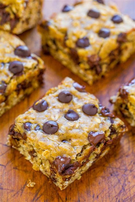 · these healthy oatmeal chocolate chip cookies are made without gluten, dairy, sugar or oil, but are instead of leaving your taste buds always wanting more, give one of these top 20 chicken meal prep use your brown bananas to make these amazing banana oatmeal chocolate chip cookies. Banana Oatmeal Chocolate Chip Cookie Bars - A FAST and ...