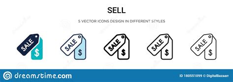 Sell Icon In Filled Thin Line Outline And Stroke Style Vector