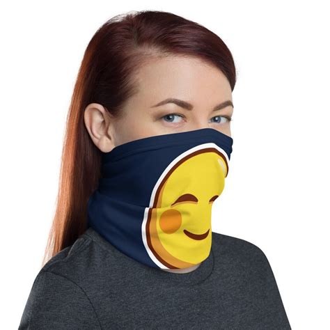Emoji Neck Gaiter Unisex Washable Face Mask Reusable Social Etsy