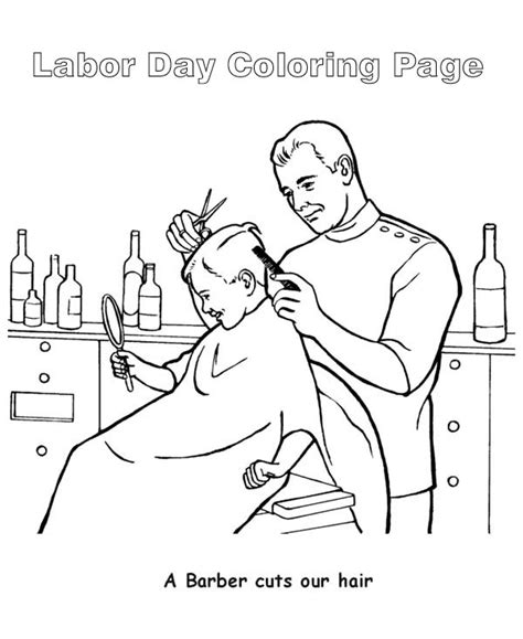 A good, timely haircut is something we prefer not to save on. A Barber Cuts Out Hair In Labor Day Coloring Page : Color Luna