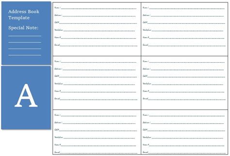 Free Printable Address Book Template Word Excel Pdf Best Collections