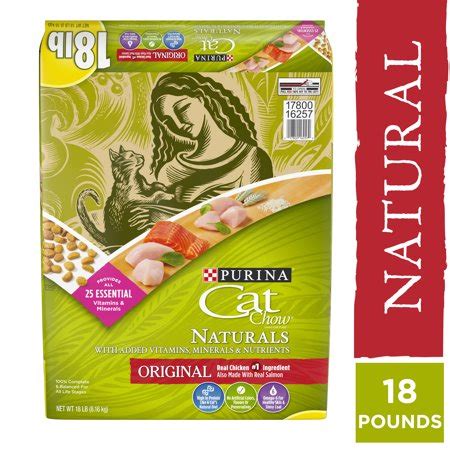 Chicken appears to be the primary protein source in this dry cat food. 18-lb Purina Cat Chow Natural Dry Cat Food, Naturals ...