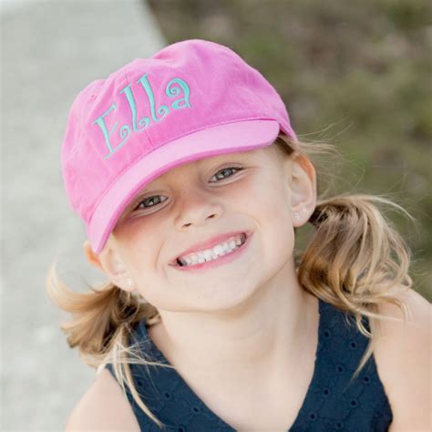 Pink Baseball Hat For Kids Monogrammed Baseball Cap