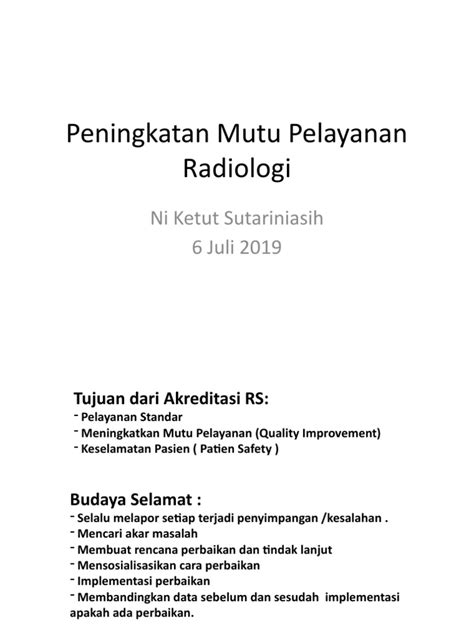 Peningkatan Mutu Pelayanan Radiologi Pdf