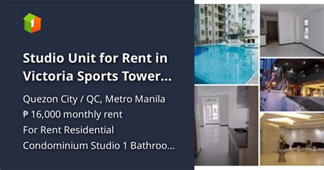 Studio Unit For Rent In Victoria Sports Tower Quezon City Condo 🏙️