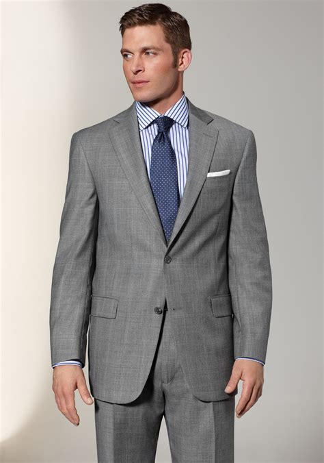 Grey Suit Blue Shirt And Blue Tie Suits Windowpane Suit Suit And Tie