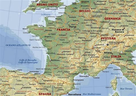 Cartina Fisica E Dico Fisica Della Francia E Spagna