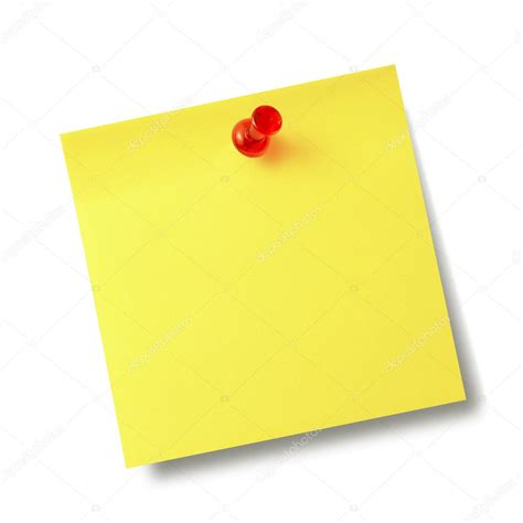 Yellow Reminder Note With Red Pin ⬇ Stock Photo Image By © Jurisam