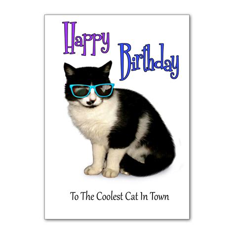 Happy Birthday To The Coolest Cat In Town” Greetings Card