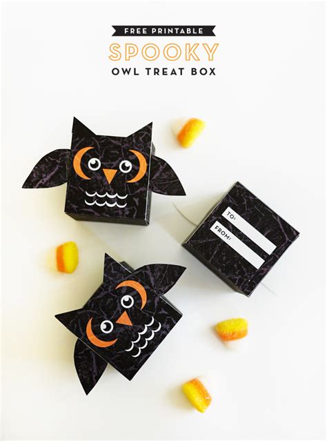 Printable Spooky Owl Treat Box