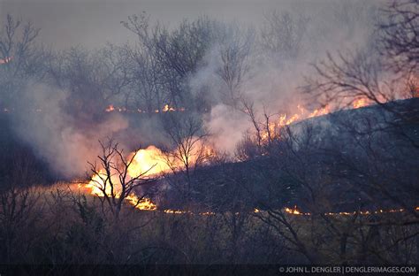 Night Prescribed Burn Of Prairie Flint Hills Kansas Dengler Images