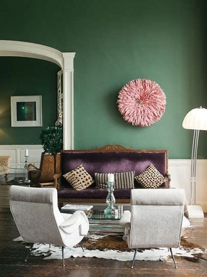Take a look at these unexpected colour combinations from every corner of the decorators' colour wheel that seem so wrong, but look a room of pastel pink, yellow and blue sounds sickeningly saccharine. Green, Pink and Purple Living Room - Interiors By Color