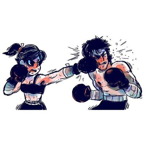 Fight Pose Boxing Girl Sport Illustration Art