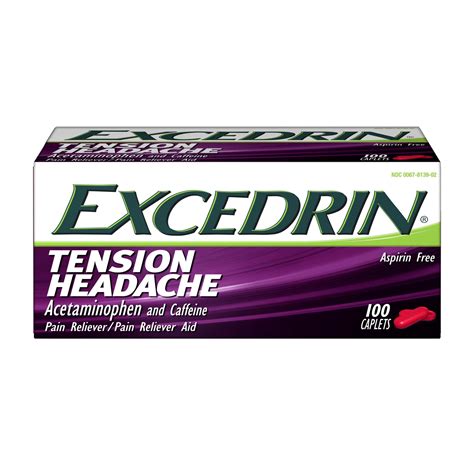 Excedrin Tension Headache Relief Acetaminophen And Caffeine Caplets