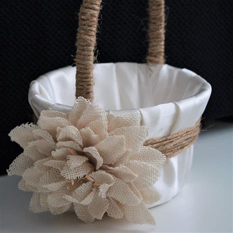 Flower Girl Basket Rustic Flower Basket Rustic Wedding Etsy Flower