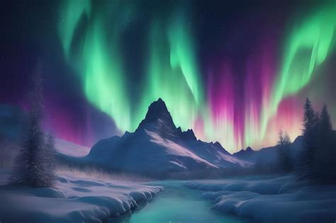 Premium Ai Image Mesmerizing Aurora Borealis Dancing In The Night Sky