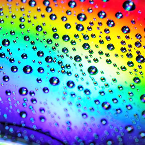 Water Droplets Wallpaper 4k Rainbow Macro Colorful Drops