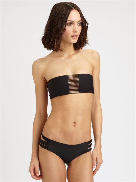 Lyst Mikoh Swimwear Sunset Tripleloop Bikini Top In Black