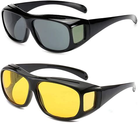 xelparuc uv400 night vision goggles fit over prescription glasses wrap arounds sunglasses