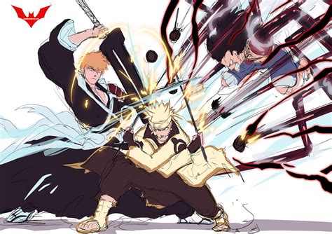 Uzumaki Naruto Monkey D Luffy And Kurosaki Ichigo One Piece And 3