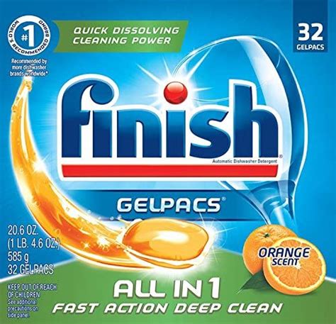 Finish All In 1 Gelpacs Orange 32 Tabs Dishwasher