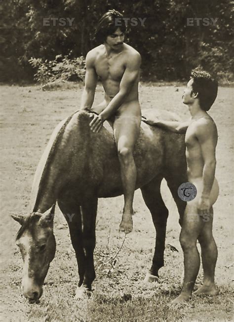 Nackte Cowboys mit Pferd Vintage Foto Gay er Männer Akt Etsy