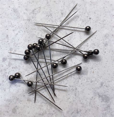 Metallic Black Straight Pins For Sewing And Crafts 100 Pins 1 Etsy