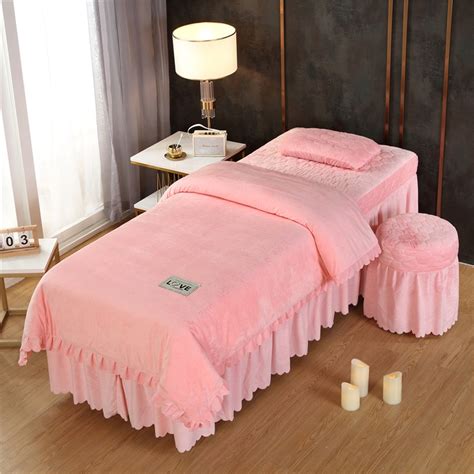 Princess Style Warm Crystal Velvet Bedding Set 4 5 6 Pcs Massage Spa