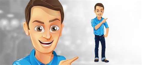 Male Vector Character With Jeans And Blue Shirt Vectors Graphic Art