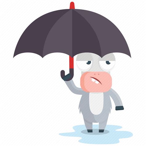 Donkey Emoji Emoticon Smiley Sticker Umbrella Weather Icon