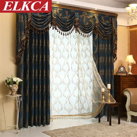 Modern Jacquard Luxury Curtains Elegant Living Room Curtains For