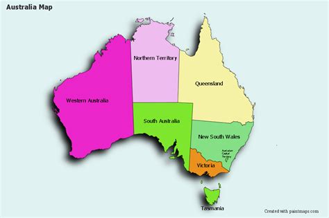 Create Custom Australia Map Chart With Online Free Map Maker