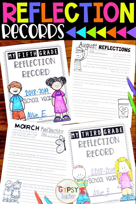 Reflection Journals For Kids Writing Activities School Reflection
