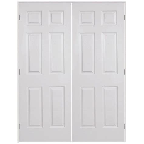 Steves And Sons 60 In X 80 In 6 Panel Textured Hollow Core Primed White