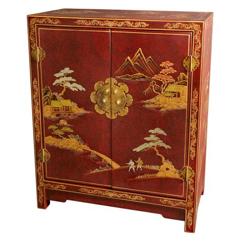 oriental furniture red lacquer cabinet oriental design hand made authentic work 30 00 h