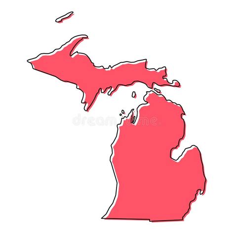 Michigan Map Shape United States Of America Flat Concept Icon Symbol