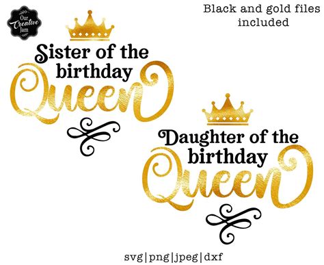 Sister Of The Birthday Queen Svg Daughter Of The Birthday Etsy Uk