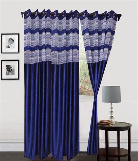 50 Off On Hargunz Polyester Dark Blue Damask Eyelet Curtain On Flipkart
