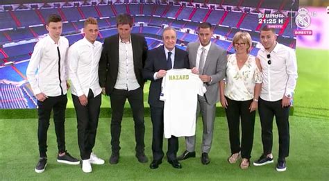 Eden hazard is a belgian professional footballer. Eden Hazard And His Family At His Unveil In Real Madrid ...