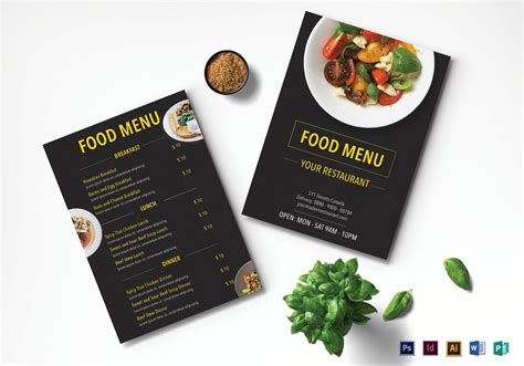 Modern Restaurant Menu Design Template In Psd Word Publisher