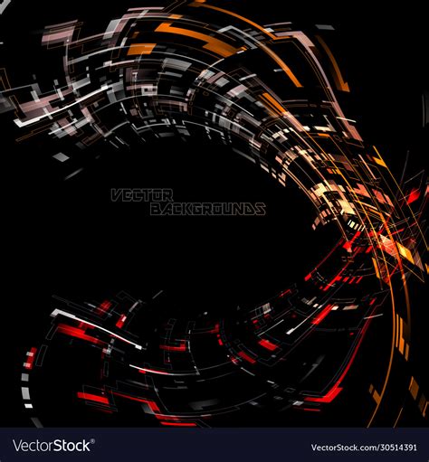 Abstract Geometry Colors Curved Motion On A Black Vector Image
