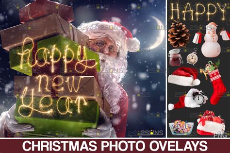 Christmas Overlay And Sparkler Overlay Photoshop Overlay Santa Overlay