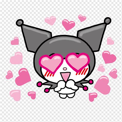 Kuromi Sticker Sanrio My Melody Love Heart Sticker Art Png Pngwing