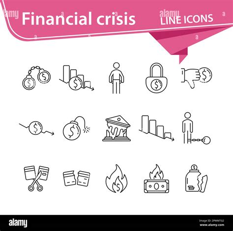 Financial Crisis Icons Stock Vector Image And Art Alamy