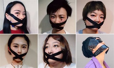 Chinese Lesbians Post Selfies Of Them Having Their Mouths Taped Shut To